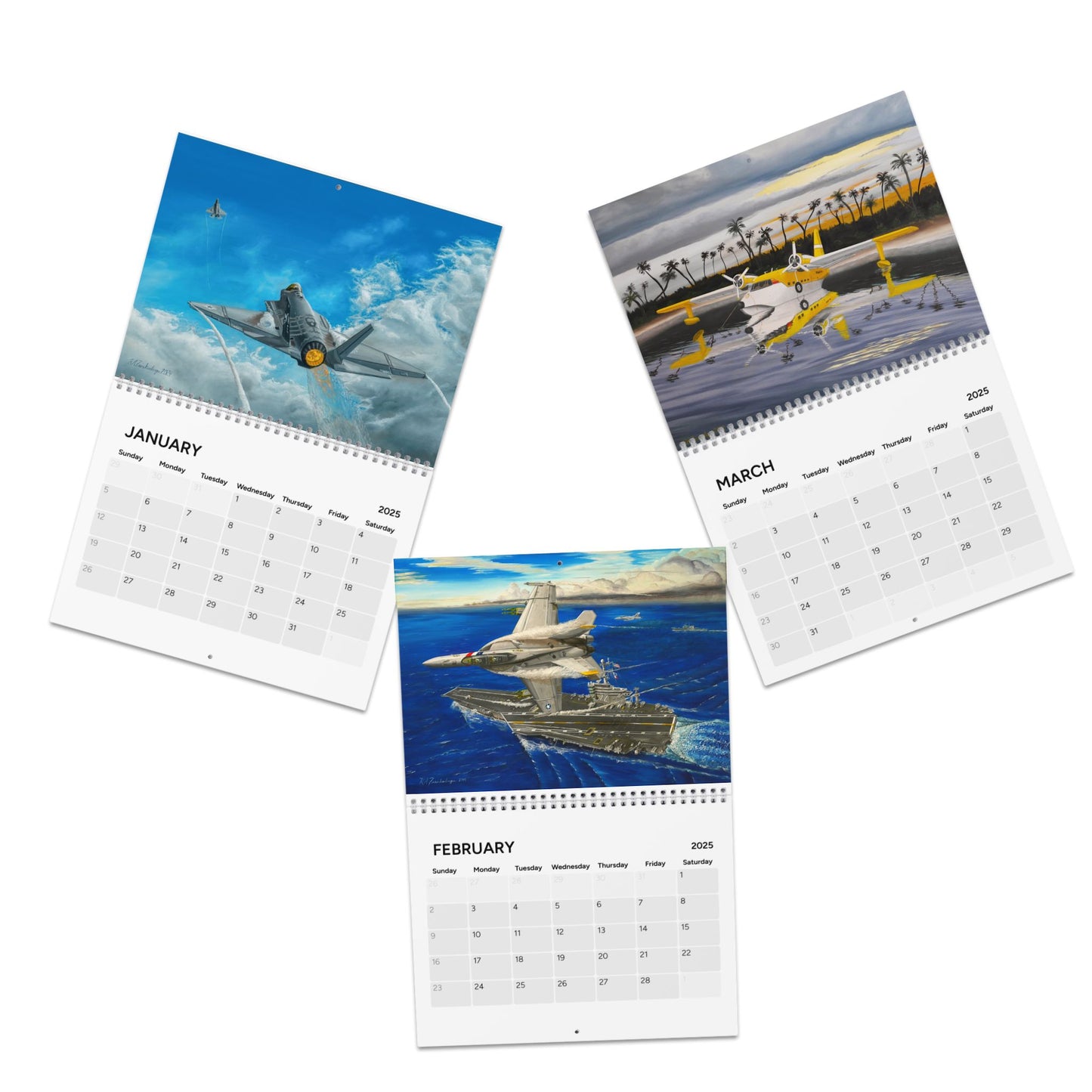 Aviation Art Calendar 2025 | Airplane Wall Calendar, Pilot Gift, Military Aviation Decor, Office Wall Art, Airplane Enthusiast Gift