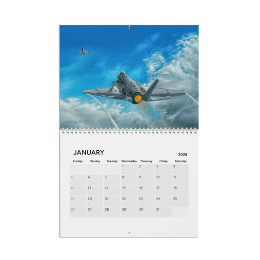 Aviation Art Calendar 2025 | Airplane Wall Calendar, Pilot Gift, Military Aviation Decor, Office Wall Art, Airplane Enthusiast Gift