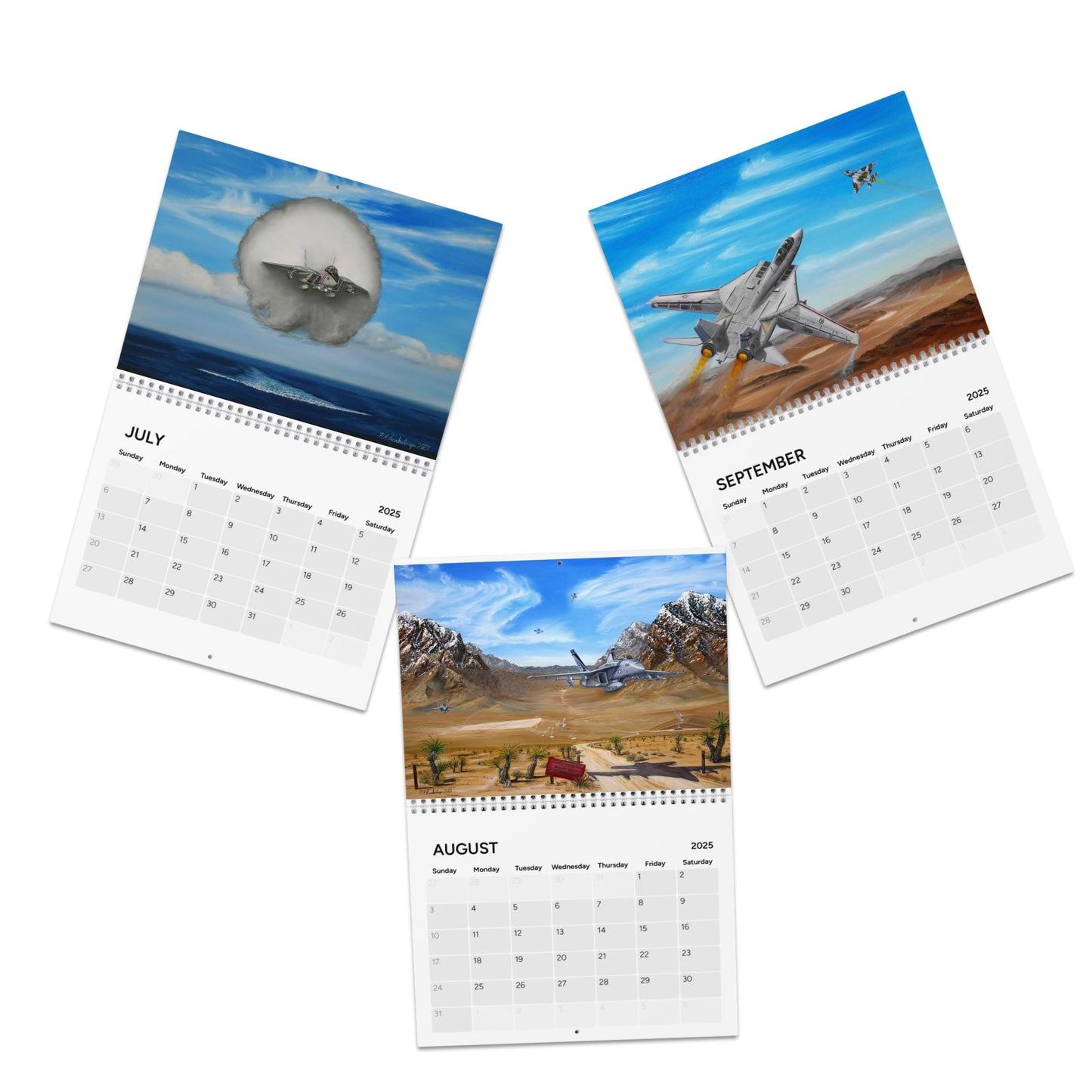 Aviation Art Calendar 2025 | Airplane Wall Calendar, Pilot Gift, Military Aviation Decor, Office Wall Art, Airplane Enthusiast Gift