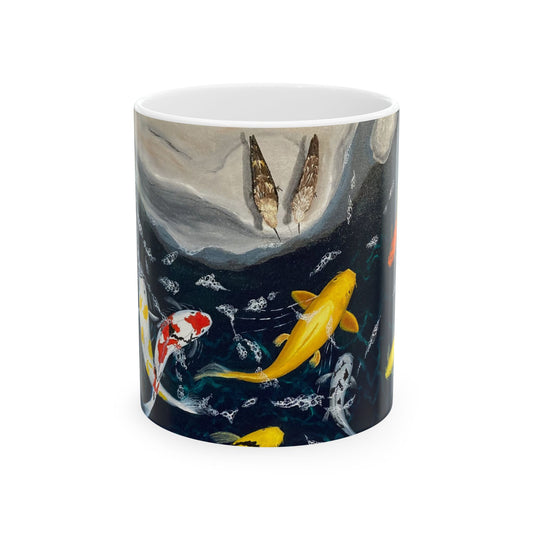 Artistic Koi Fish Ceramic Mug - 11oz & 15oz - Perfect for Nature Lovers