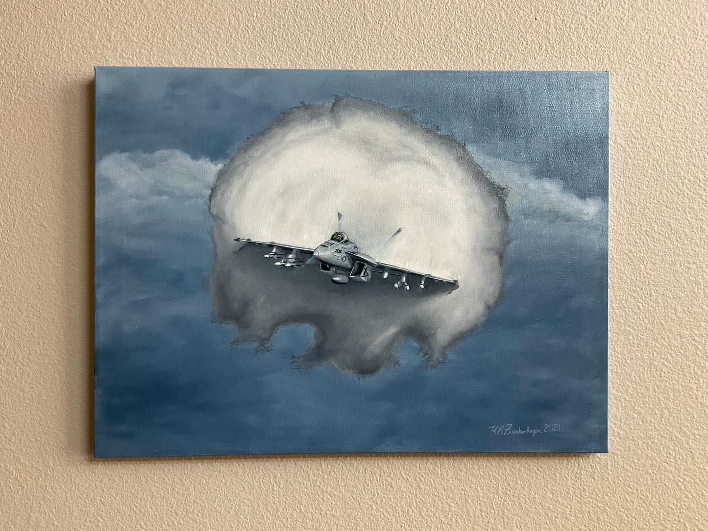 Original Oil Painting - "Doing the Number, FA-18E"