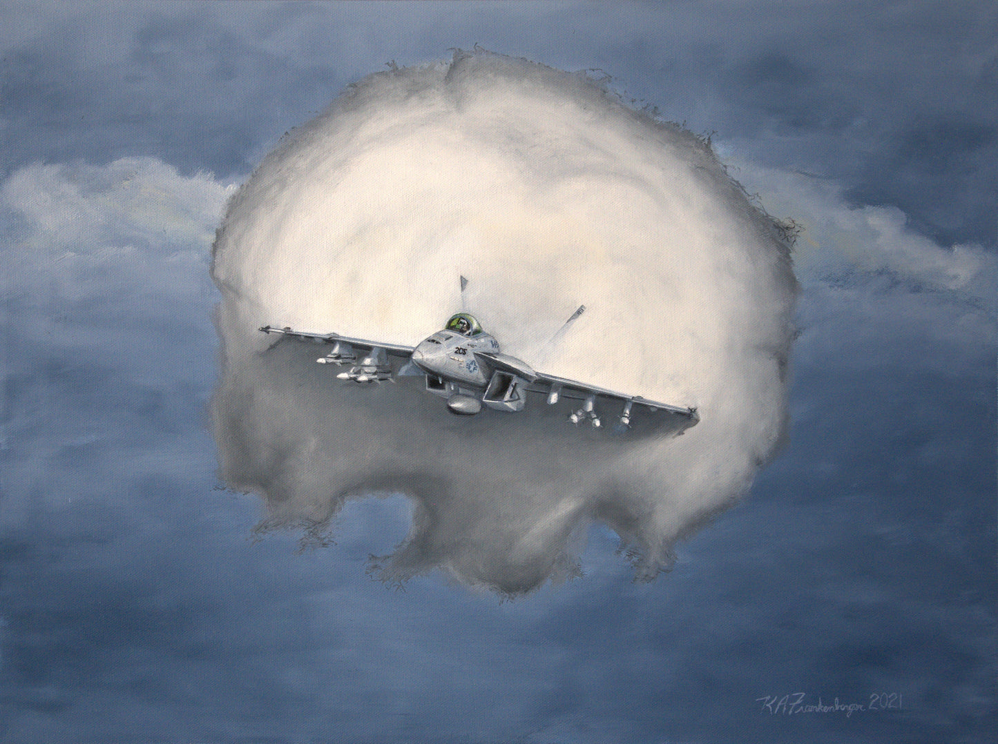 Original Oil Painting - "Doing the Number, FA-18E"