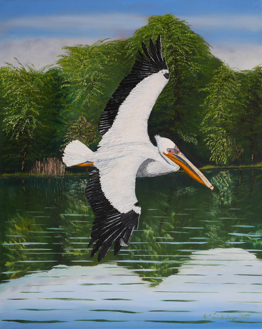 Original Oil Painting - "Pelican Paradise"
