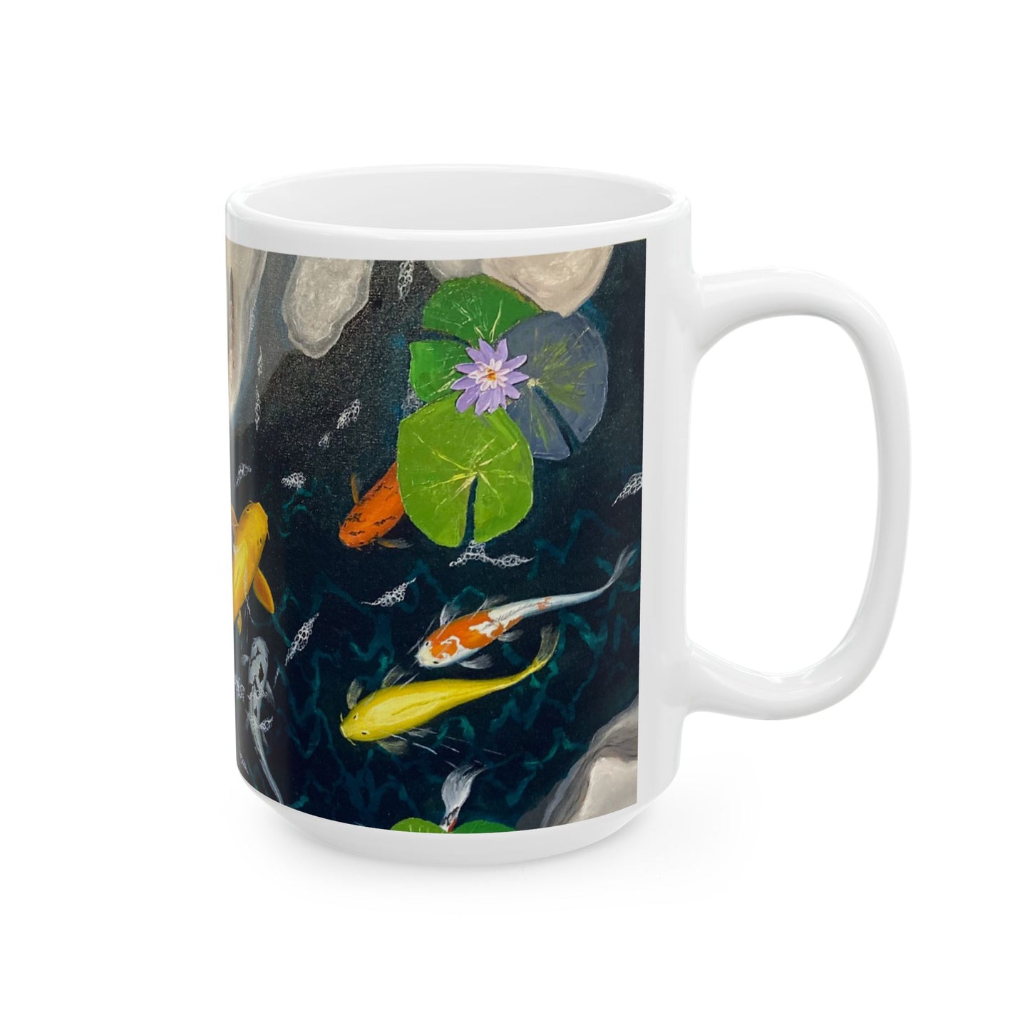Artistic Koi Fish Ceramic Mug - 11oz & 15oz - Perfect for Nature Lovers