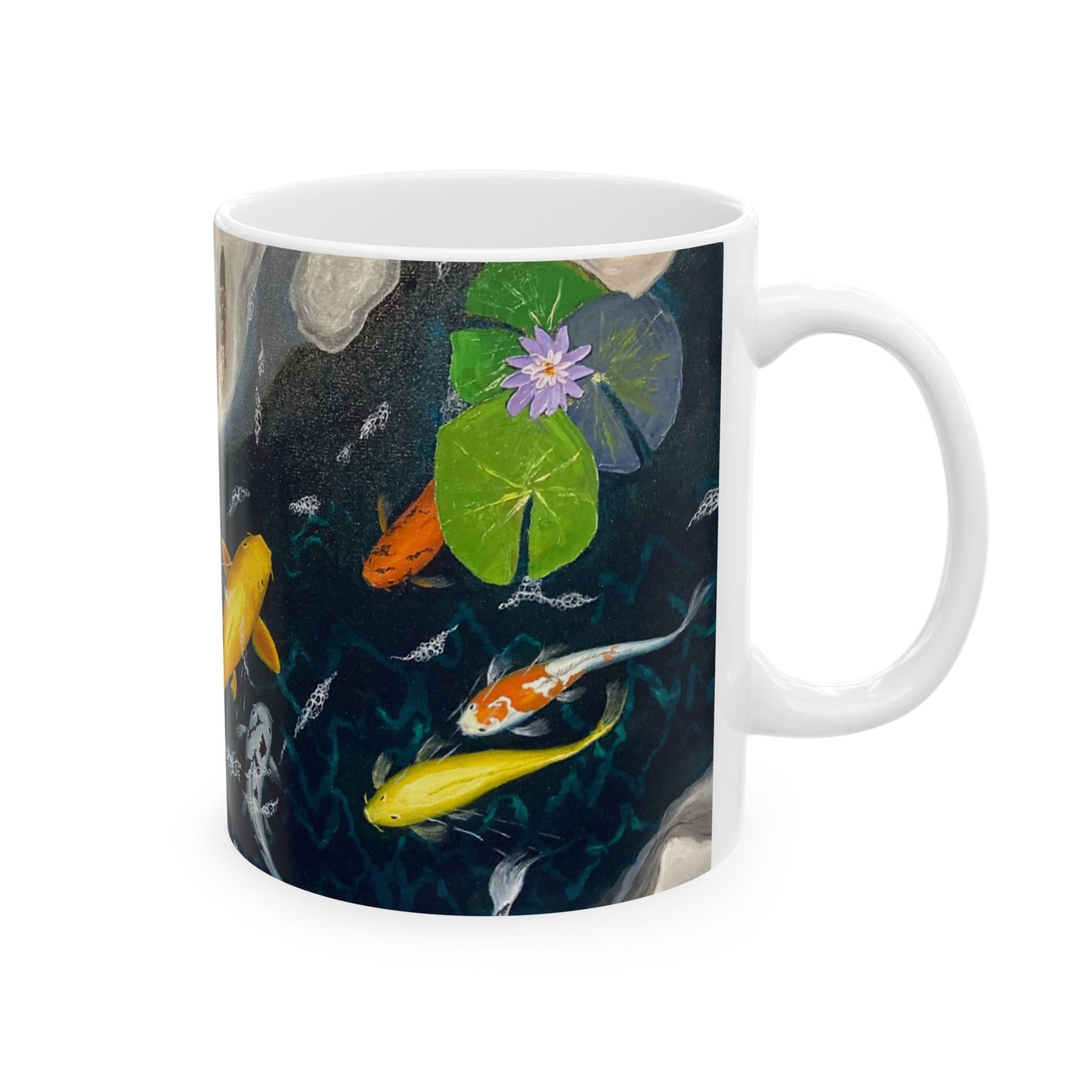 Artistic Koi Fish Ceramic Mug - 11oz & 15oz - Perfect for Nature Lovers