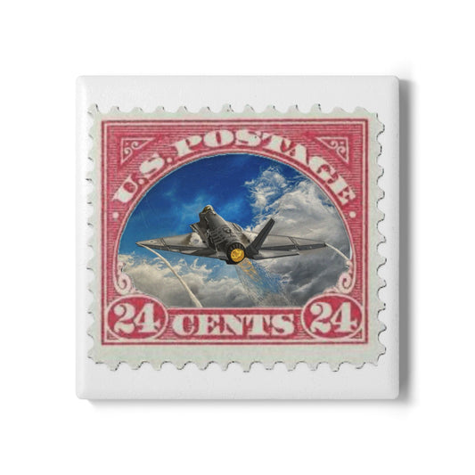Vintage Airplane Ceramic Coaster, Retro Home Décor, Gift for Aviation Lovers, Collectible Coaster, Unique Housewarming Gift