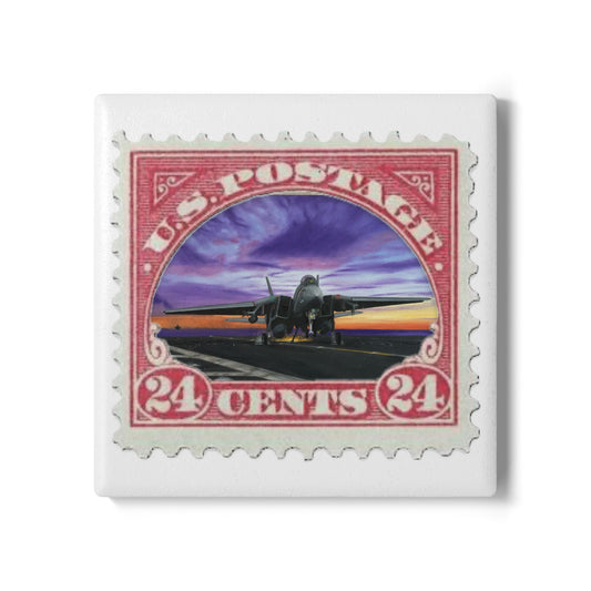 Vintage Airplane Ceramic Coaster, Retro Home Décor, Gift for Aviation Lovers, Collectible Coaster, Unique Housewarming Gift