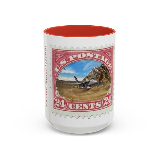 Vintage Postage Stamp Coffee Mug, FA-18E, Retro Gift for Collectors, Unique Home Decor, Perfect for Travelers, Ideal for Coffee Lovers