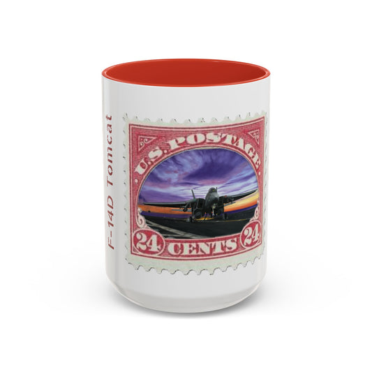 Vintage Postage Stamp Coffee Mug, F-14, Retro Gift for Collectors, Unique Home Decor, Perfect for Travelers, Ideal for Coffee Lovers