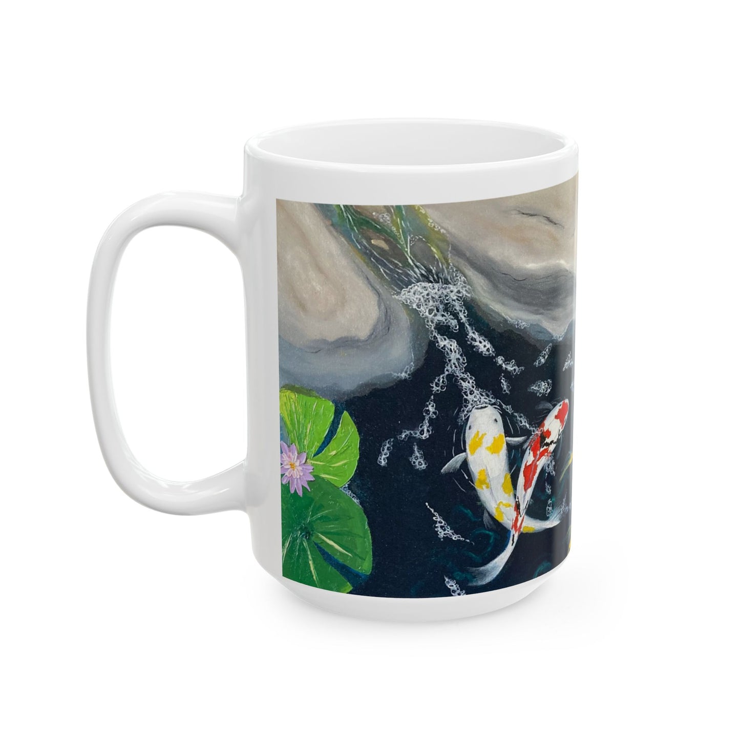 Artistic Koi Fish Ceramic Mug - 11oz & 15oz - Perfect for Nature Lovers