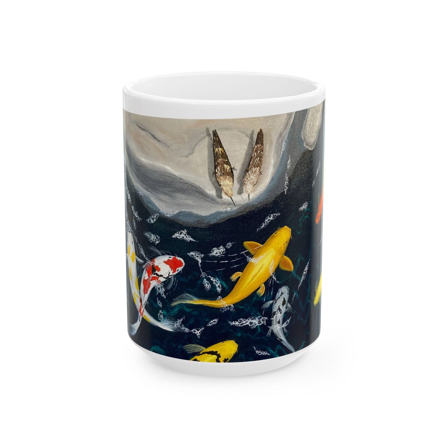 Artistic Koi Fish Ceramic Mug - 11oz & 15oz - Perfect for Nature Lovers