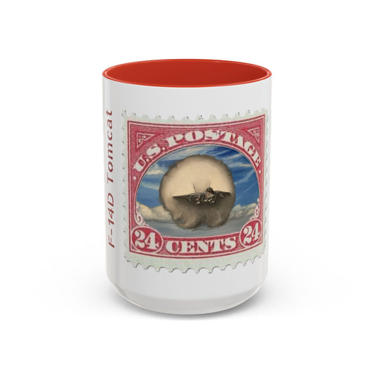 Vintage Postage Stamp Coffee Mug, F-14, Retro Gift for Collectors, Unique Home Decor, Perfect for Travelers, Ideal for Coffee Lovers